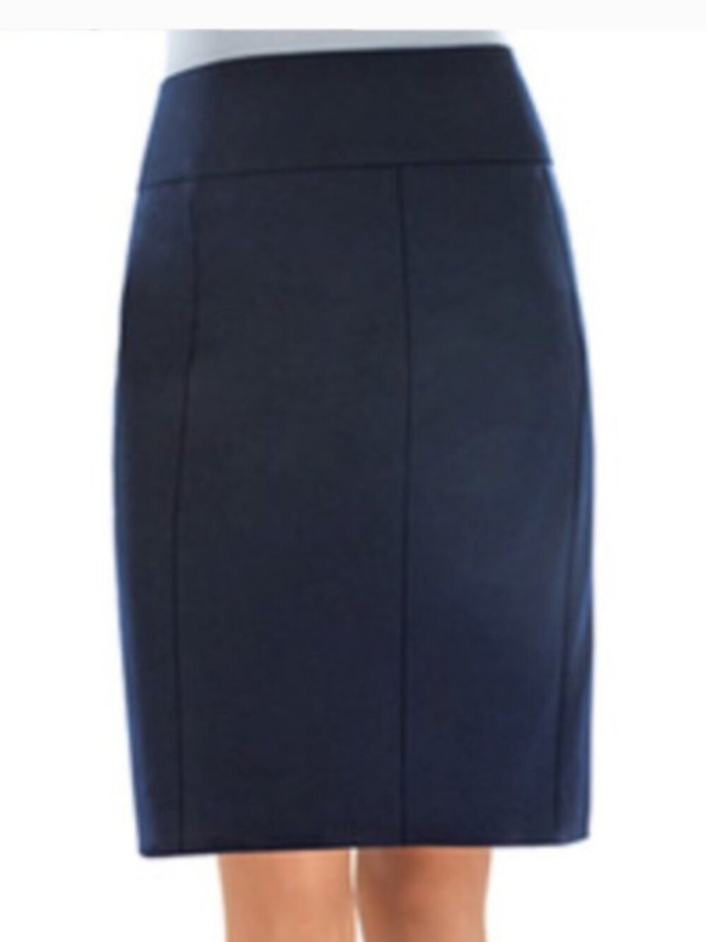 CAbi #875 Newport Knit Pencil Skirt Navy Blue 10